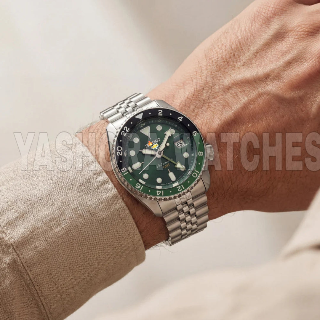 Emerald Green GMT Automatic Steel Watch