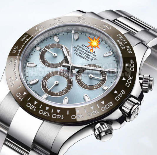 Rol*x Daytona Cosmograph Stainless Steel Sky Blue Dial Japanese Master Quality Mens Watch