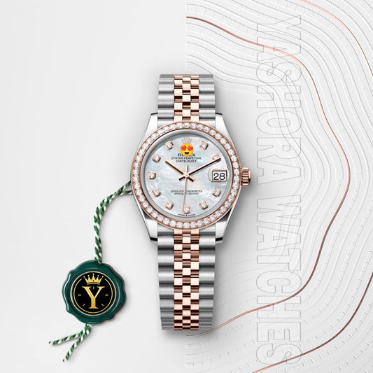 Rol*x Datejust Woman Oyster, 31 mm, Oystersteel, Everose gold and diamonds (Automatic) ZR QUALITY