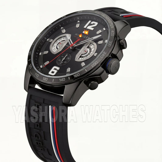 Sport Black Tachymeter Chronograph Watch – Racing Edition