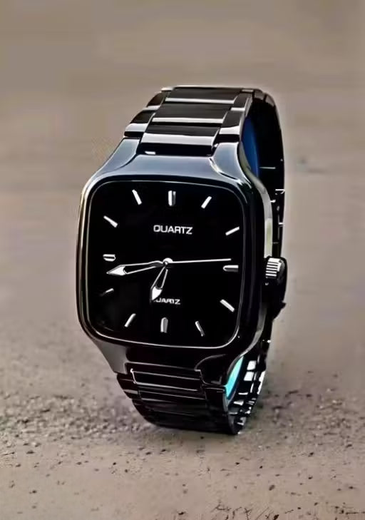 Black premium mens watch