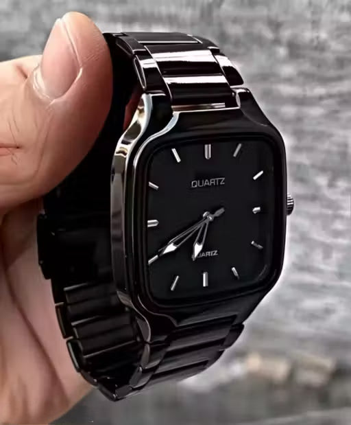 Black premium mens watch