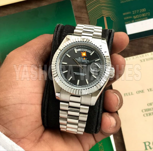 Rol*x Day Date 40 Stainless Steel Grey Dial Japanese Automatic Master Quality Mens Watch