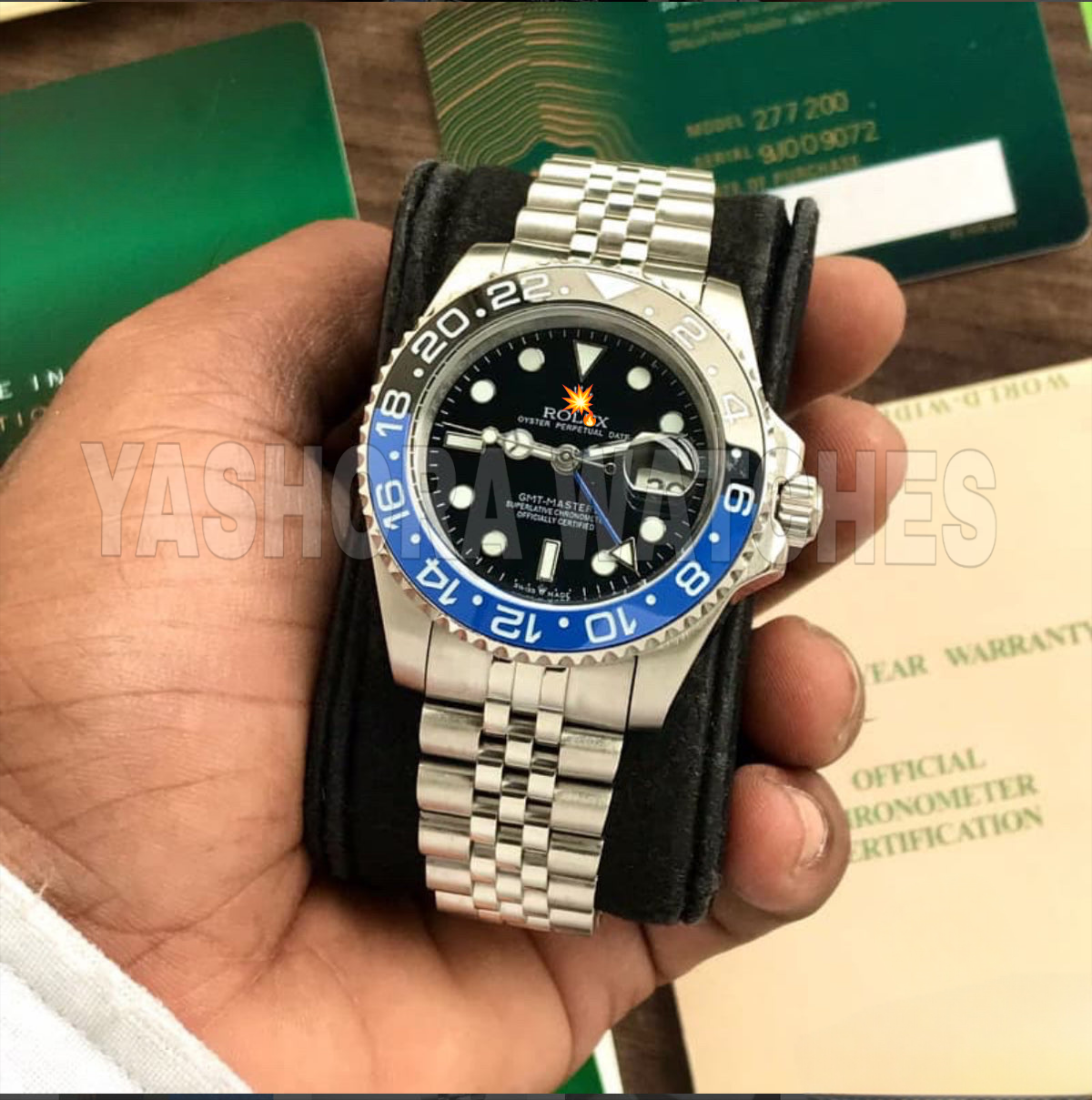Rol*x GMT Matser || Batman Limited Edition Silver Blue Japanese Automatic Master Quality Mens Watch
