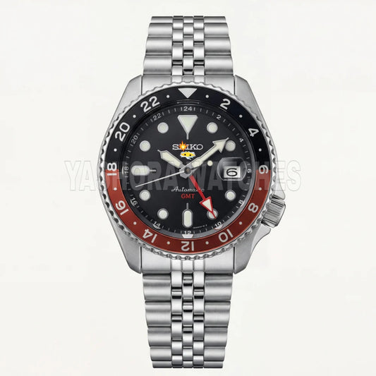 Midnight Black Dual-Tone GMT Automatic Steel Watch