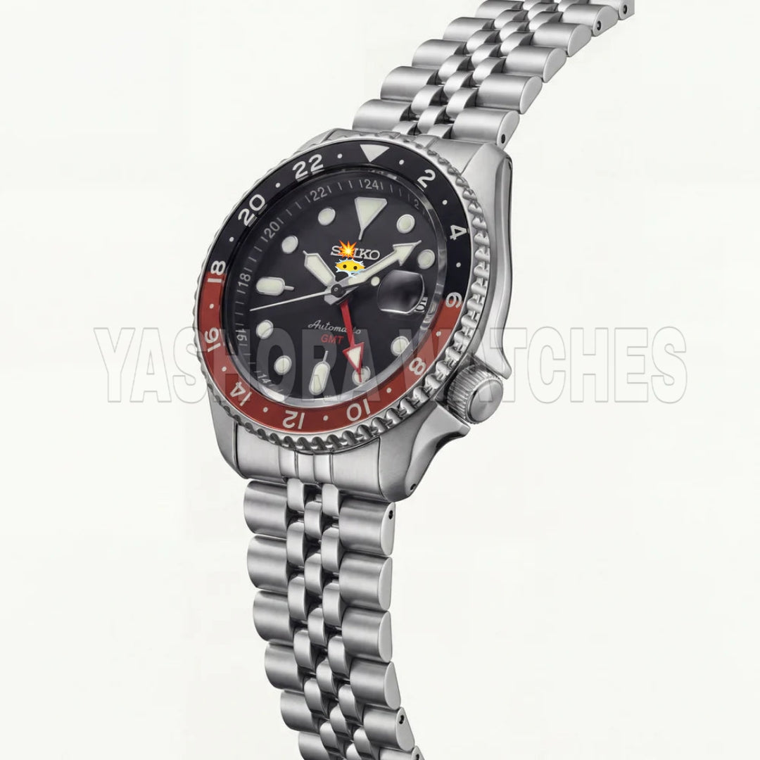 Midnight Black Dual-Tone GMT Automatic Steel Watch