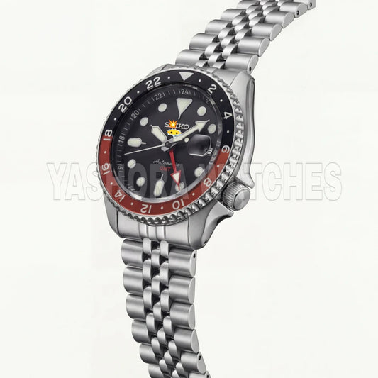 Midnight Black Dual-Tone GMT Automatic Steel Watch