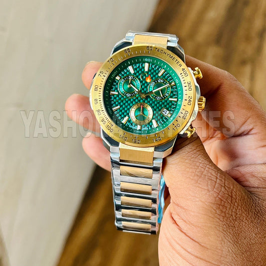 Gu*ss Collection First Class Green Round Dial Analog Men Watch Z35002G9MF