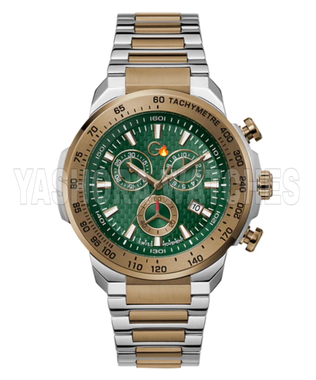 Gu*ss Collection First Class Green Round Dial Analog Men Watch Z35002G9MF
