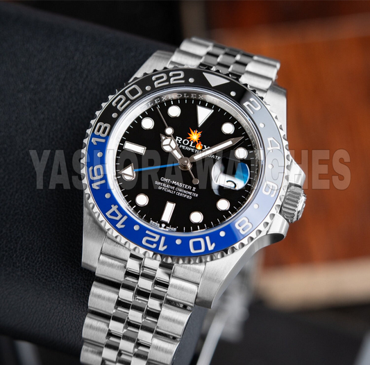 Rol*x GMT Matser || Batman Limited Edition Silver Blue Japanese Automatic Master Quality Mens Watch