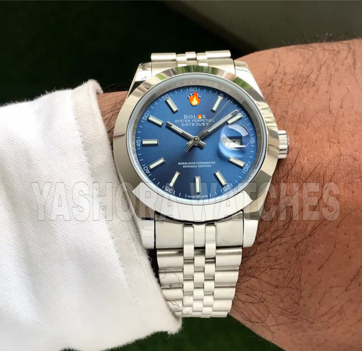 Rol*x Date Just 41 Stainless Steel Silver Tone Blue Dial Japanese Automatic Master Quality Men’s Watch