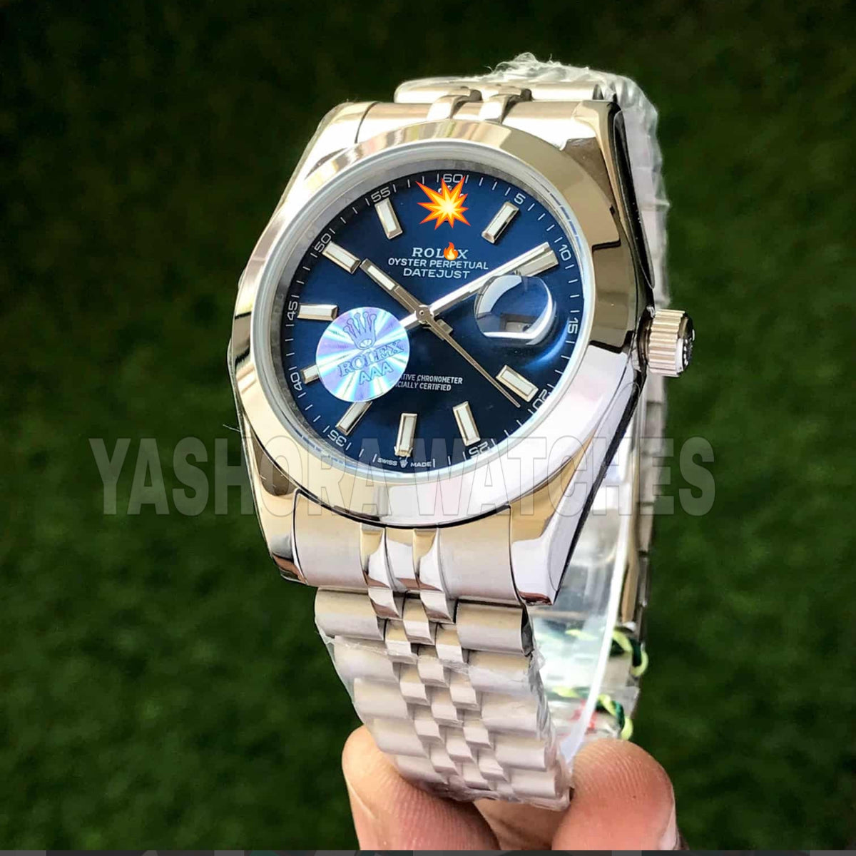 Rol*x Date Just 41 Stainless Steel Silver Tone Blue Dial Japanese Automatic Master Quality Men’s Watch