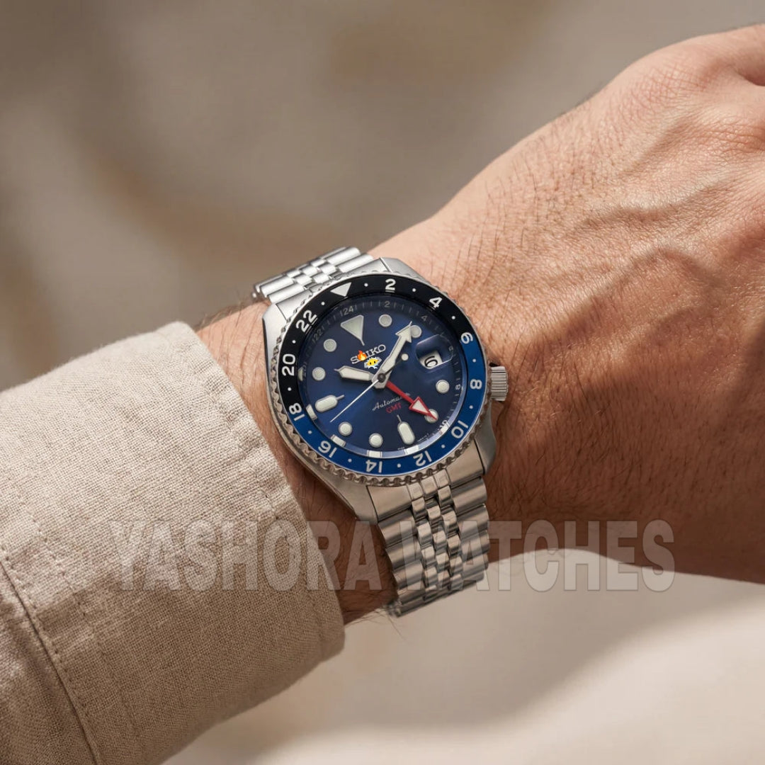 Ocean Blue GMT Automatic Steel Watch