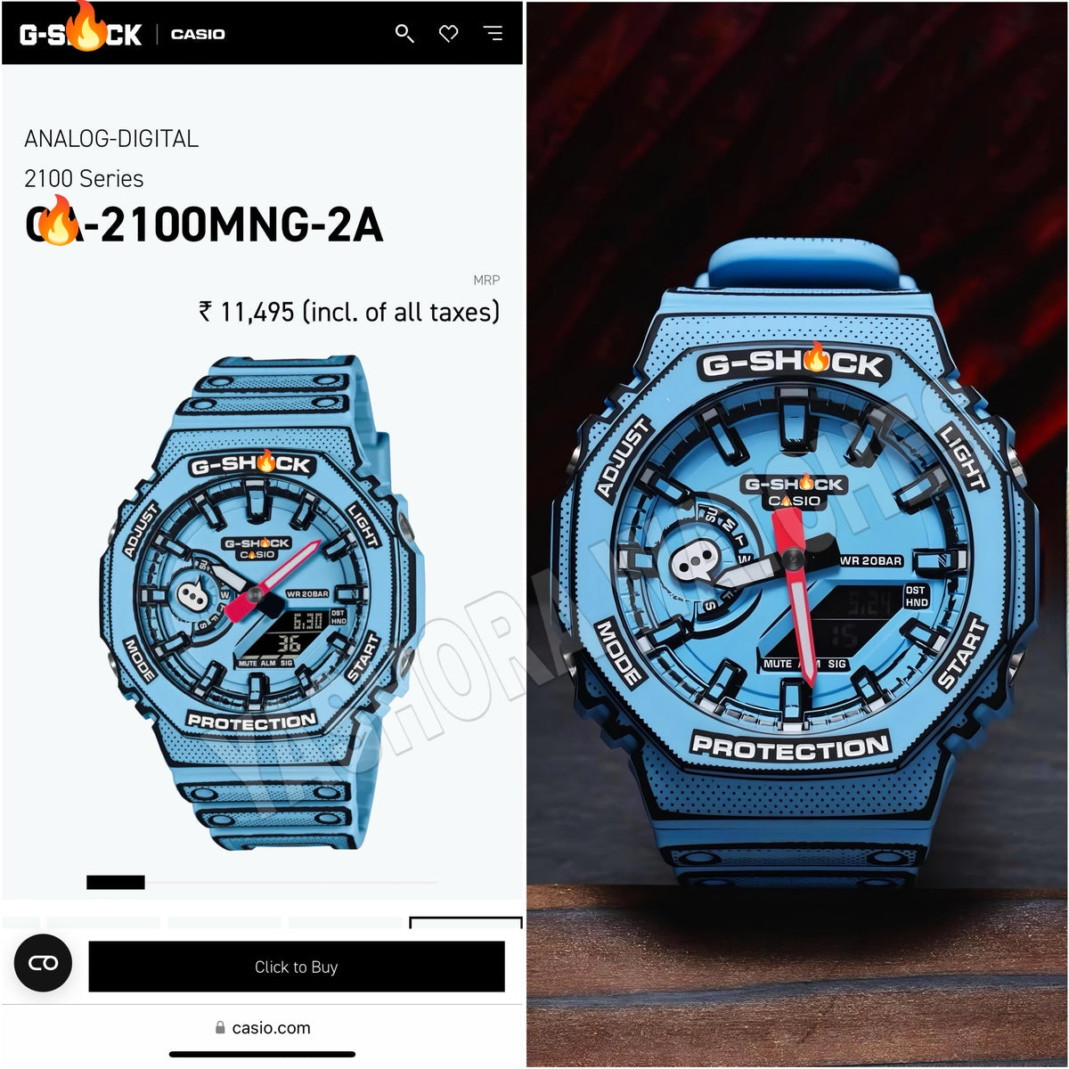 G-Sh*ck 2100 OAK Manga Editio BLUE