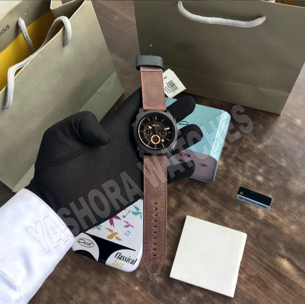 F*ssil FS5251 Japanese Brown Dial & Brown Leather Strap Men’s Watch