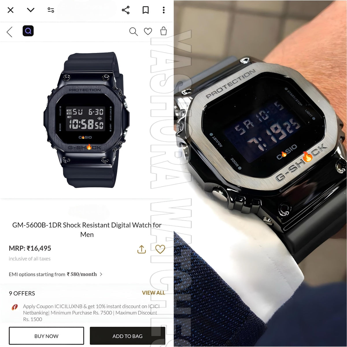 G-SH*CK 5600BB METAL BODY BLACK