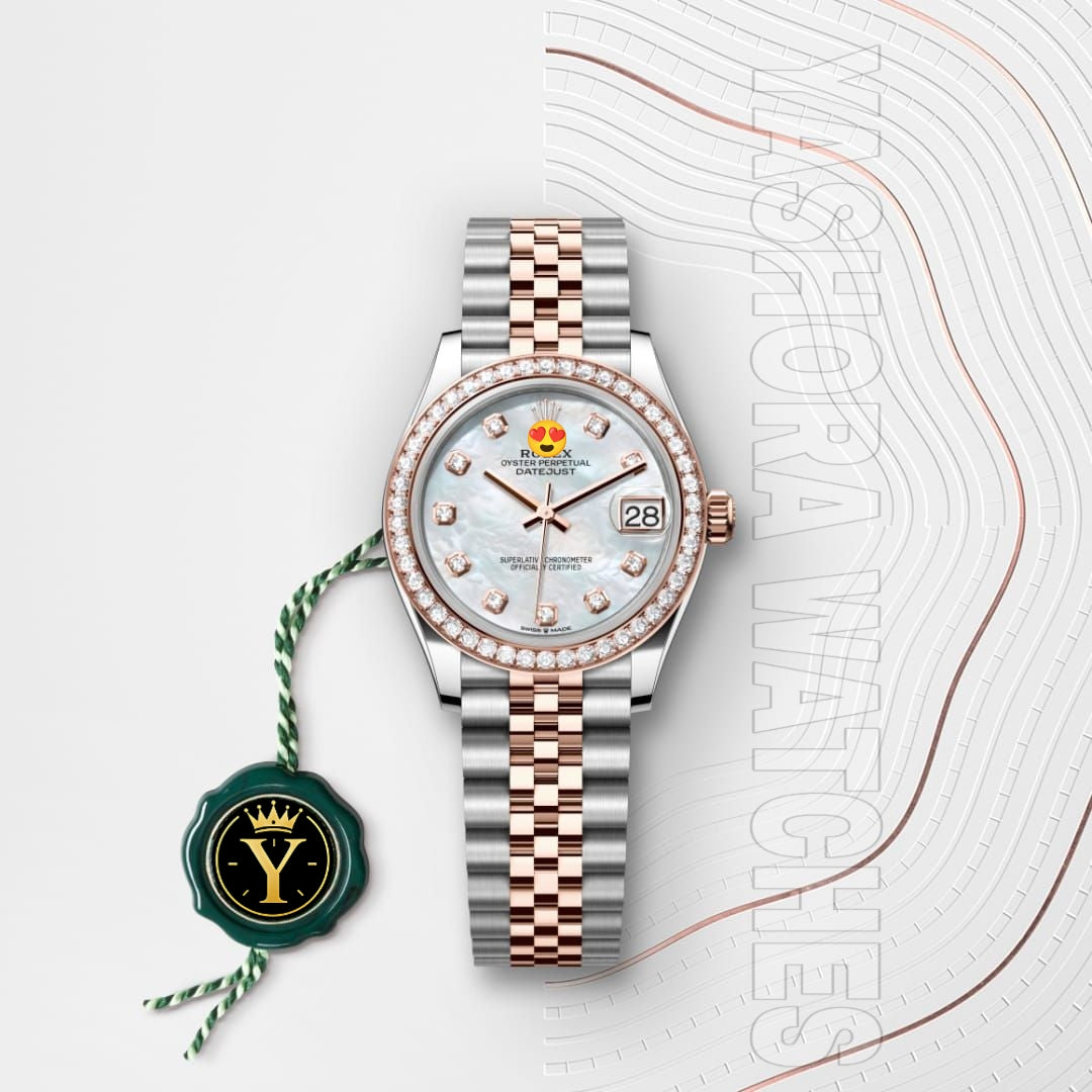 Rol*x Datejust Woman Oyster, 31 mm, Oystersteel, Everose gold and diamonds (Automatic) ZR QUALITY