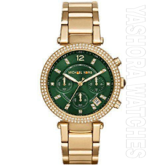 MICH*EL K*RS PARKER GREEN GOLD DIAL