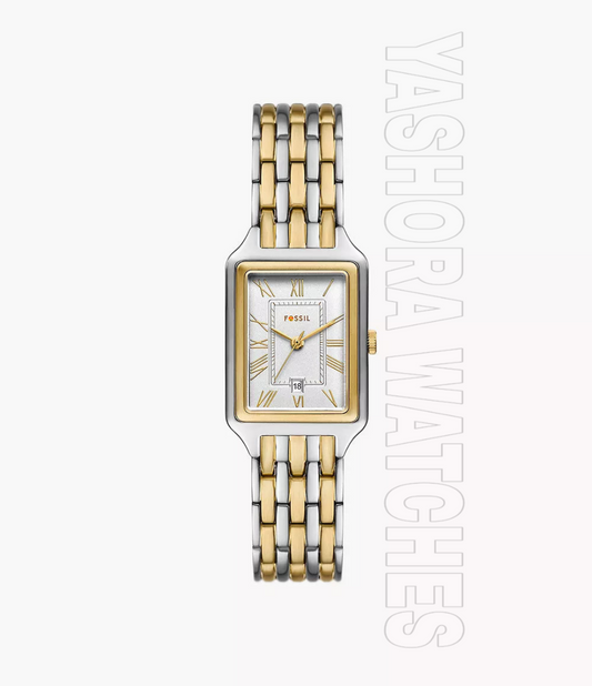 F*ssil-Rectangle-Two Tone Gold-White