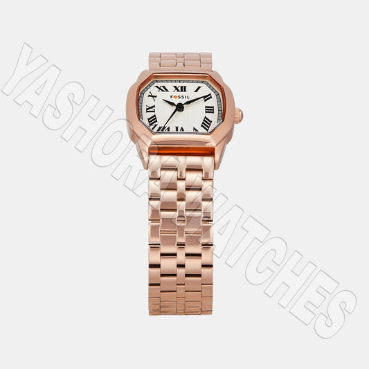 F*ssil Harlow Women Quartz Rose Gold-White