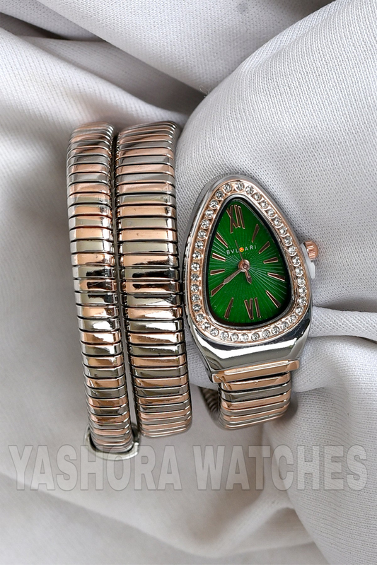 BVL SERPENTINE TWO TONE ROSEGOD STRAP SPIRAL