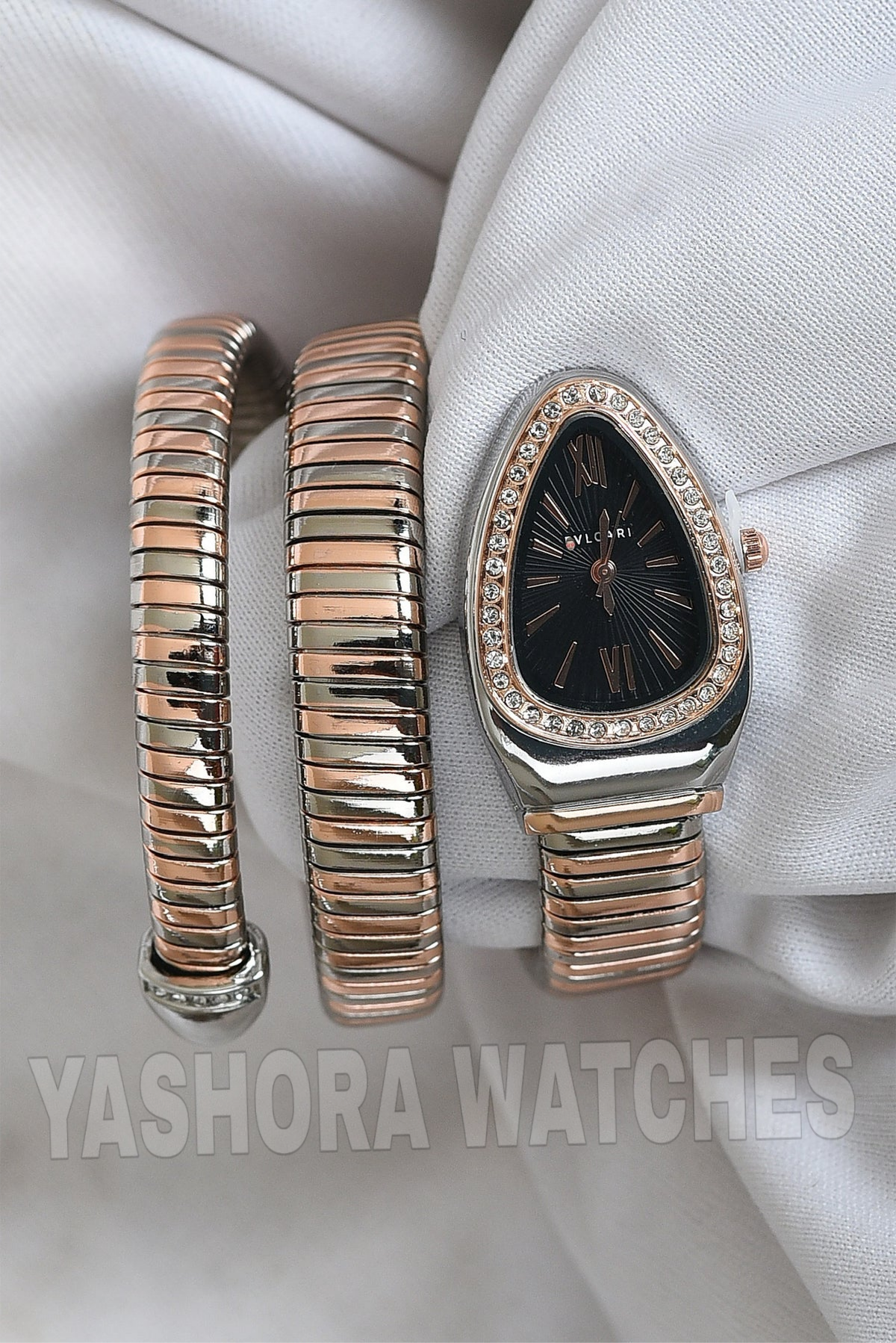 BVL SERPENTINE TWO TONE ROSEGOD STRAP SPIRAL