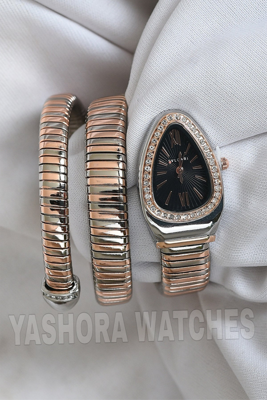 BVL SERPENTINE TWO TONE ROSEGOD STRAP SPIRAL