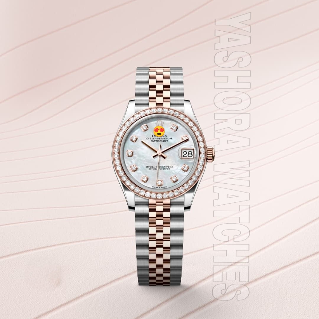 Rol*x Datejust Woman Oyster, 31 mm, Oystersteel, Everose gold and diamonds (Automatic) ZR QUALITY