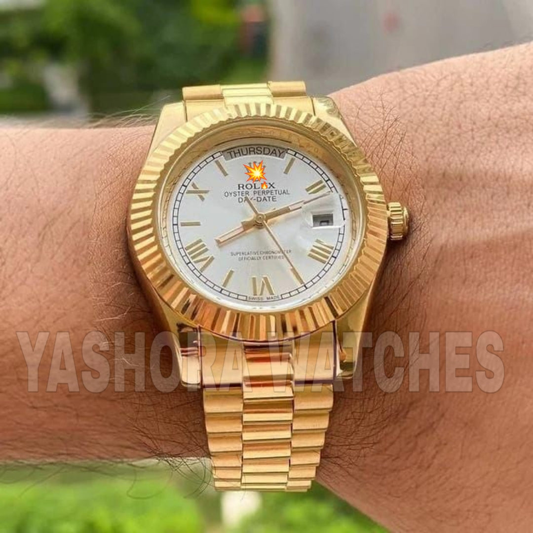 Rol*x Day-Date 41 228238 Fluted Bezel White Dial