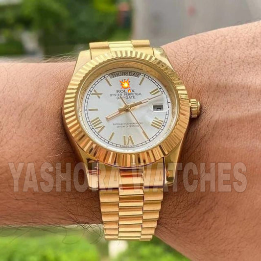 Rol*x Day-Date 41 228238 Fluted Bezel White Dial