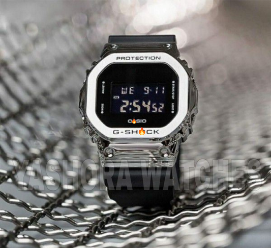 G-S**CK 5600BB METAL SILVER BLACK MEN JEWELRY