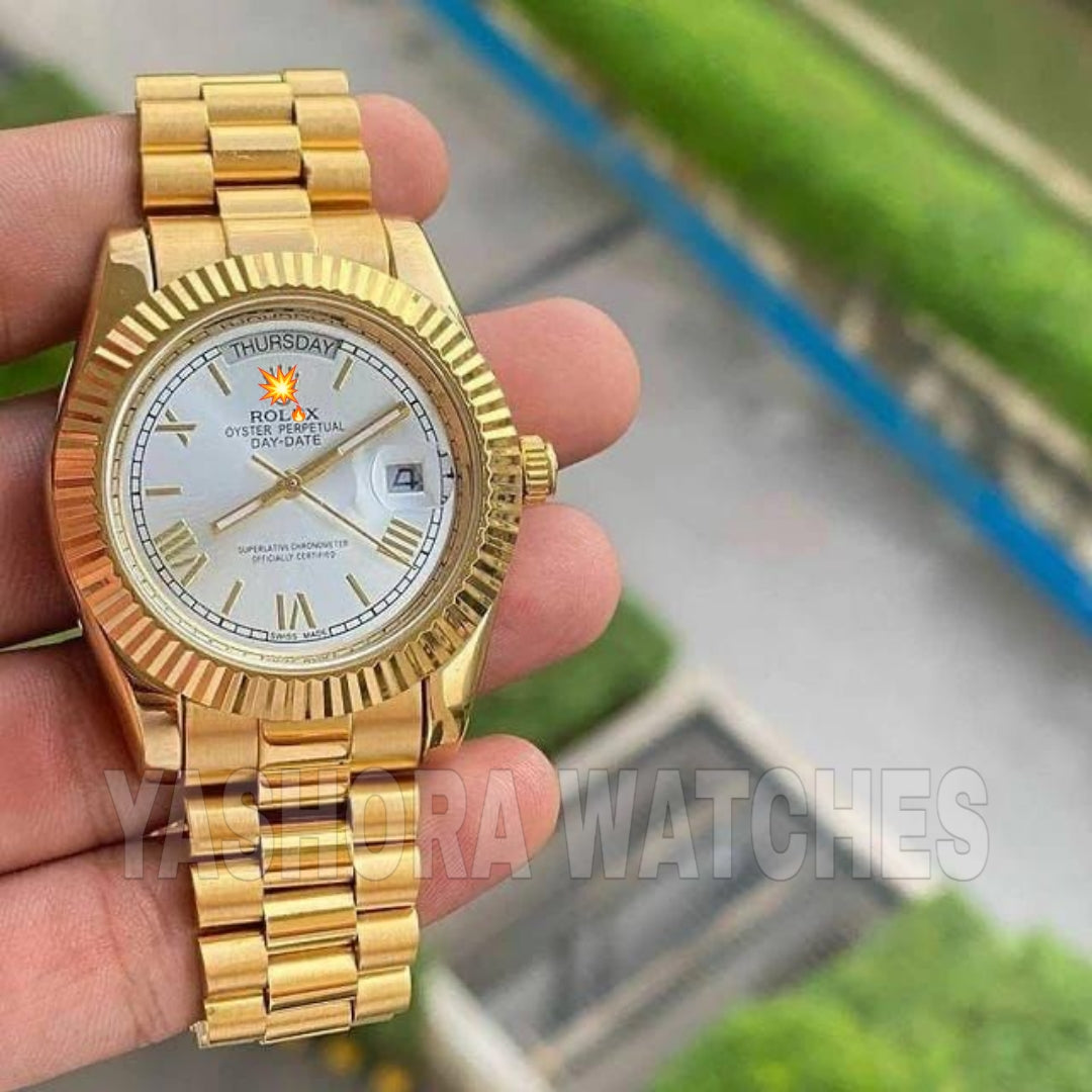 Rol*x Day-Date 41 228238 Fluted Bezel White Dial