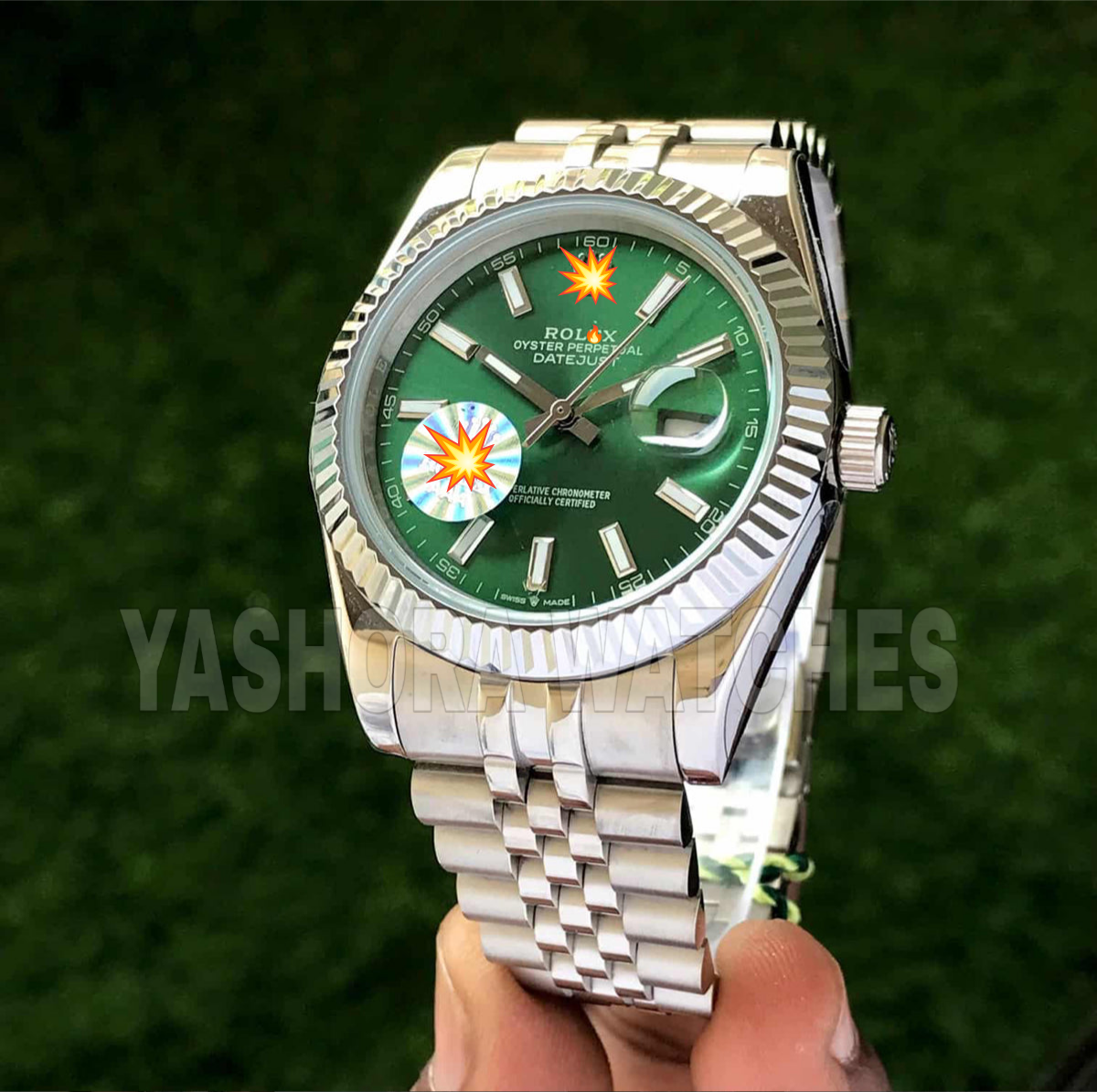 Rol*x Date Just 41 Mint Green Dial & Jubli Chain Automatic Mens Watch