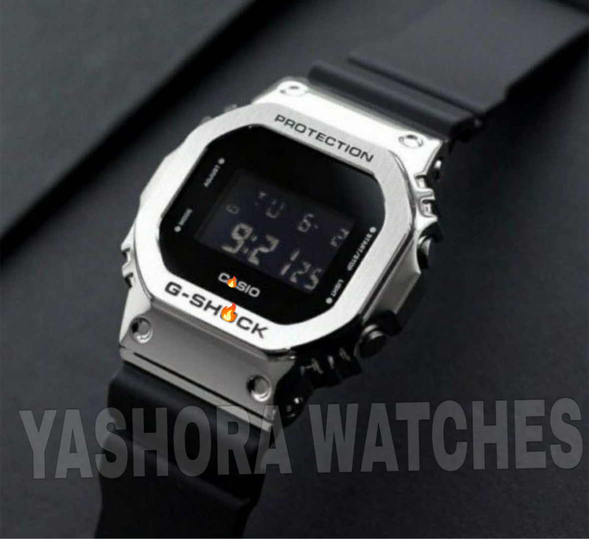 G-S**CK 5600BB METAL SILVER BLACK MEN JEWELRY