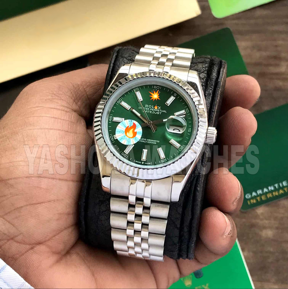 Rol*x Date Just 41 Mint Green Dial & Jubli Chain Automatic Mens Watch