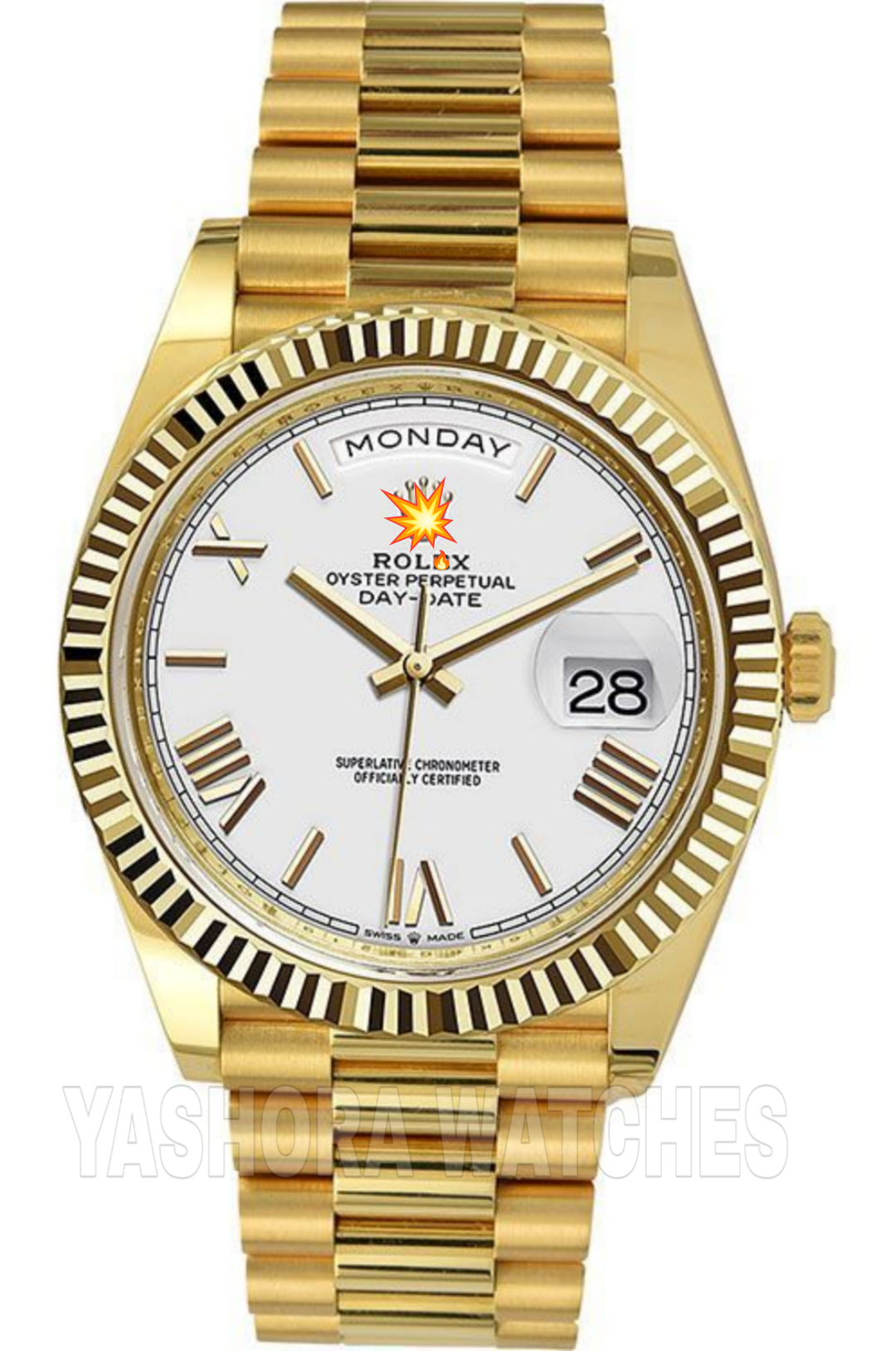 Rol*x Day-Date 41 228238 Fluted Bezel White Dial