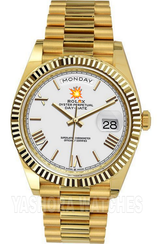 Rol*x Day-Date 41 228238 Fluted Bezel White Dial