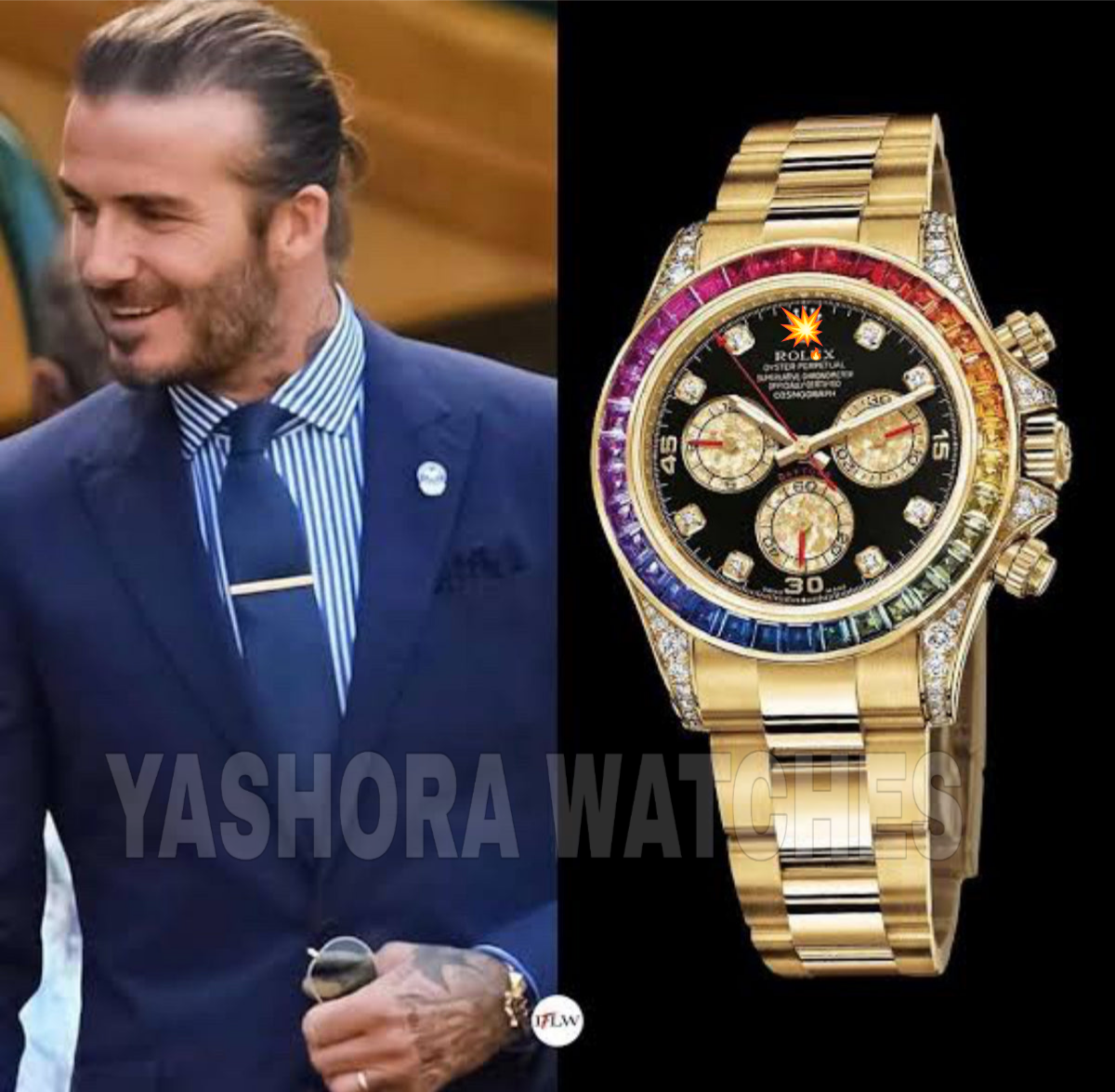 Rol*x Rainbow Daytona Gold Tone Automatic Japanese Master Quality Men’s Watch